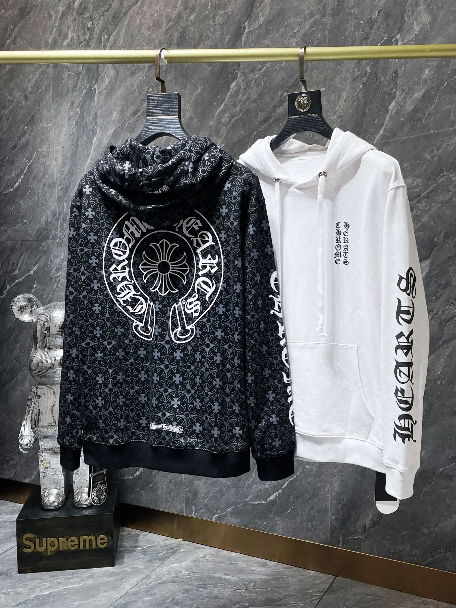 P260 Chrome Hearts High-weight, environmentally friendly and high-quality top-quality fabric Chrome dark pattern classic horseshoe zipper hoodie Imported environmentally friendly glue printing and dyeing Counter synchronization 1:1 replica version Recommended color: black white Size: S, M, L, XL